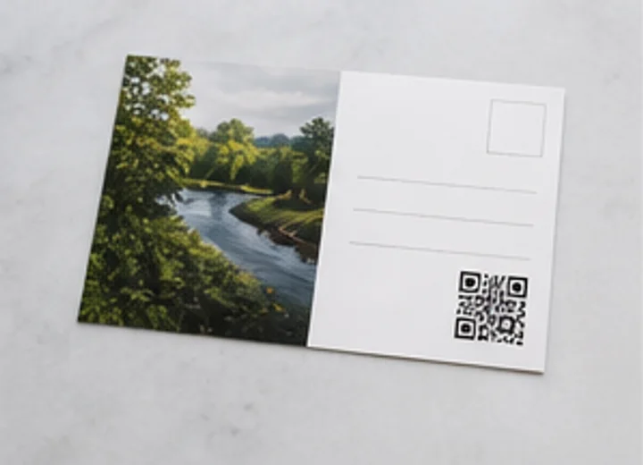 Direct mail postcard with a QR code